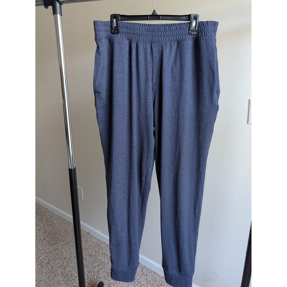 Peloton Mens Large Heather Navy Blue Jogger Sweatpants Activewear Tapered Pants